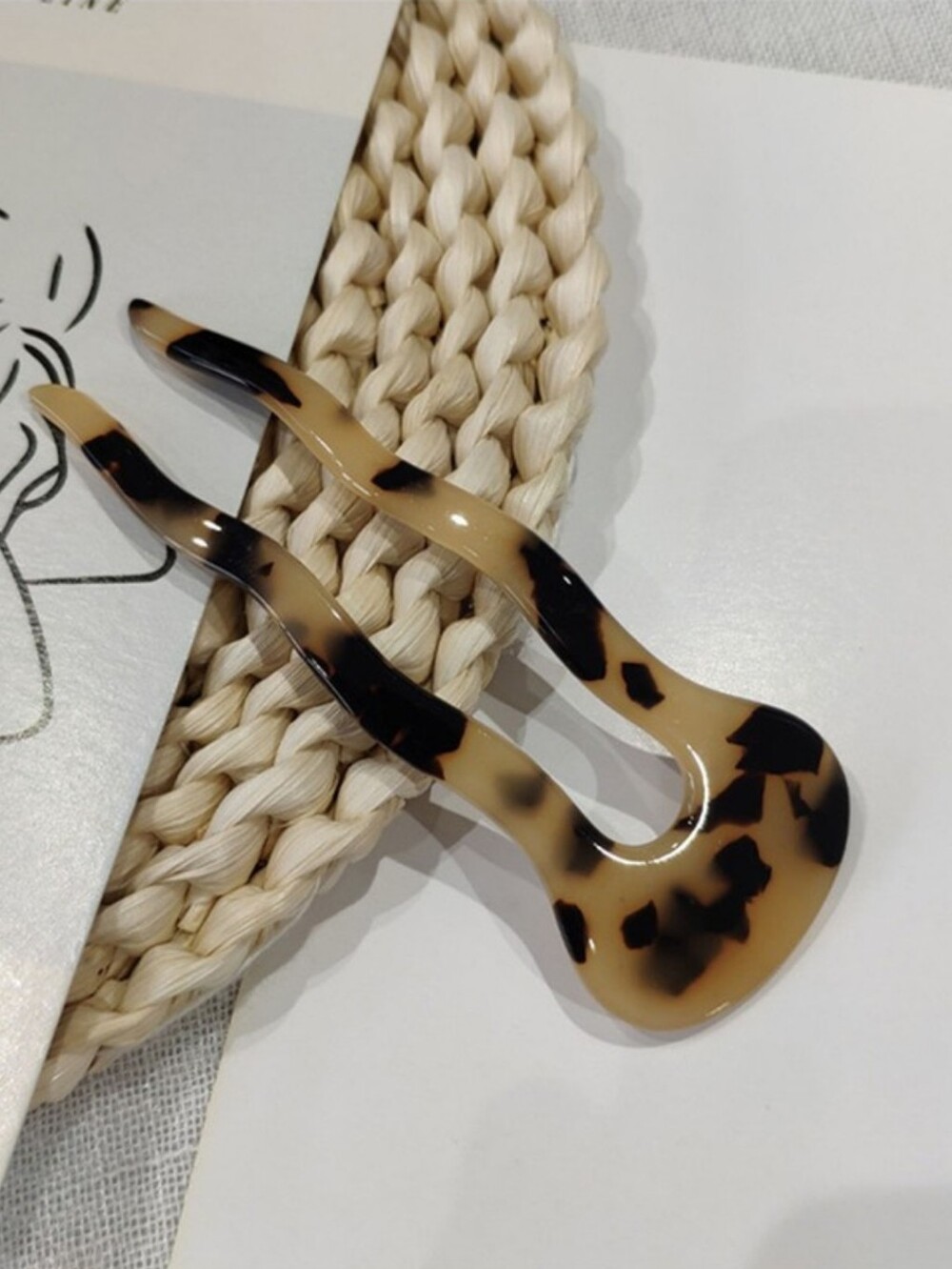 ☕ Light Coffee Tortoise Hair Fork - Picture 2 of 2